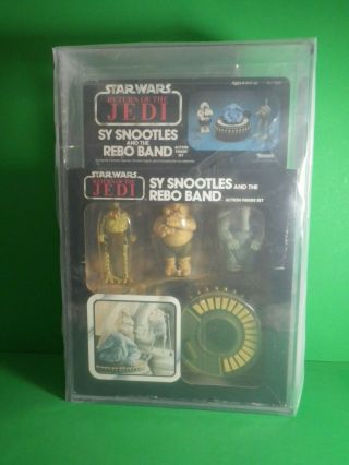 VINTAGE KENNER STAR WARS SY SNOOTLES & REBO BAND FACTORY W/ACRYLIC CASE 12