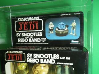 VINTAGE KENNER STAR WARS SY SNOOTLES & REBO BAND FACTORY W/ACRYLIC CASE 2
