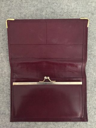 Vintage Cartier Leather Red with Gold Tone Hardware Wallet French Coin Purse 2
