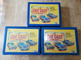 3 Vintage Tara Toy Die Cast Car Cases Holds 48 Matchbox Hot Wheels Corgi Blue