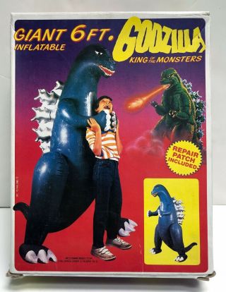 Giant 6 Foot Godzilla Inflatable Imperial Toy Corp Vintage 1985 - Box