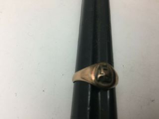 VINTAGE ANTIQUE 10K GOLD 1917 HHS High School Ring 3.  94 grams Size 8.  5 T.  L.  W. 3