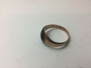 VINTAGE ANTIQUE 10K GOLD 1917 HHS High School Ring 3.  94 grams Size 8.  5 T.  L.  W. 6