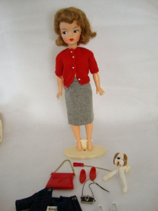 Vintage 1962 Ideal Tammy Doll With Cloths,  Camera,  Dog,  Accessories.