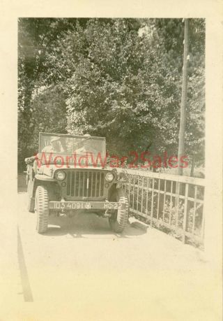 038 Wwii 103rd 9th Division Mp Photo Mp Military Police Jeep