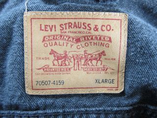 Vintage Levi Strauss Mens Denim Jean Jacket Black Trucker 70507 - 4159 Size XL 5