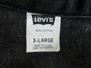 Vintage Levi Strauss Mens Denim Jean Jacket Black Trucker 70507 - 4159 Size XL 6