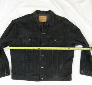 Vintage Levi Strauss Mens Denim Jean Jacket Black Trucker 70507 - 4159 Size XL 8