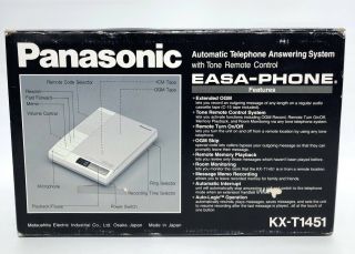 Vintage Panasonic Easa - Phone KX - T1451 Dual Cassette Answering Machine Japan Made 2