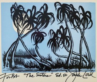Jack Lord Hawaii Five - O Signed Vintage Block Print Honolulu Kona Coast