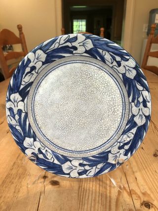 Dedham Pottery Vintage Plate 1930’s Lily Flower 8 1/2” Wide Crackle Glaze