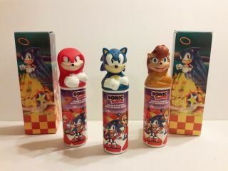 Vintage 1995 Sonic The Hedgehog,  Knuckles,  Princess Sally Avon Bubble Bath Set