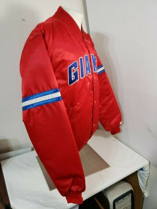 Vintage York Giants Starter Jacket Men ' s XL Satin Red NFL 5