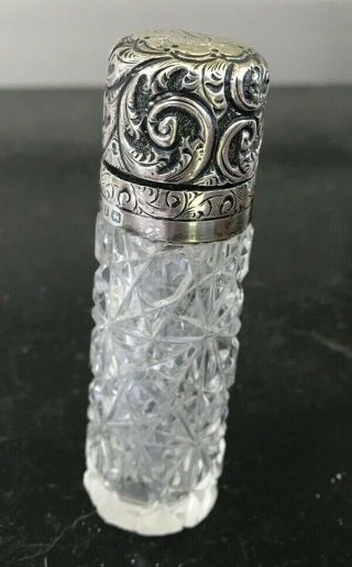 Antique Charles May English Hallmarked Sterling Silver Perfume Scent Bottle