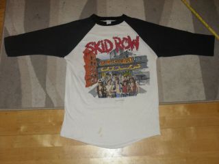 Skid Row Baseball Shirt From 1989 Guns N Roses Motley Crue Scorpions