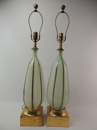 Frederick Cooper Hand - Blown Vintage Glass Table Lamps - Set Of 2