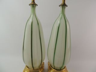 Frederick Cooper Hand - blown Vintage Glass Table Lamps - Set of 2 3