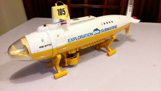 Vintage Nikko Exploration Submarine Rc 1983 1/250 Scale W/ Charger.  Updated
