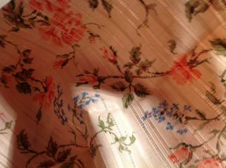 Vintage Fabric,  Cotton Dimity,  Open Weave,  Flowers,  Roses,  44 