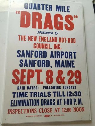 Vintage Sanford,  Maine Drag Racing Poster