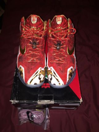 Nike Lebron 11 XI Premium 2k14 Size 7.  5 Lebron James 23 MVP Rare Red Gold 2