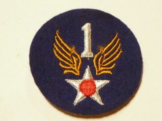 A Ww 2 U S Army 1st Air Force Embroidered Felt Cheese Cloth Back Patch