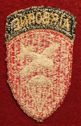 Ww2 U.  S.  Army Airborne Command Cut Edge White Back Patch - Solid Back