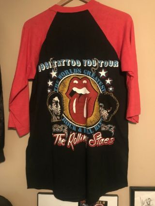 Vintage 1981 The Rolling Stones US Tour Jersey T Shirt Size Large 4