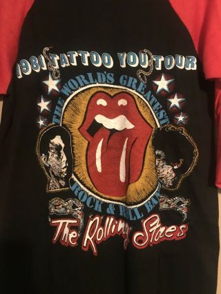 Vintage 1981 The Rolling Stones US Tour Jersey T Shirt Size Large 5