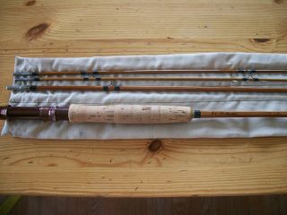 Vtg Ed M Hunter Bamboo Fly Rod (phillipson - Debell?) 8 - 1/2 Foot 3 Piece/2 Tip