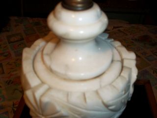 Vintage Pair Tall Marble Alabaster Table Lamps 8