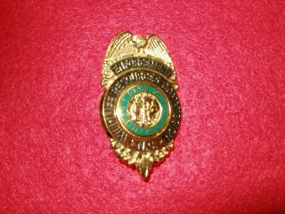 Vintage North Carolina Wildlife Resources Commission Enforcement Badge Gold Fini