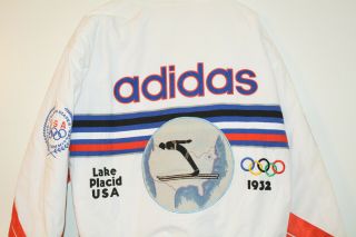 Adidas Lake Placid Olympic Ski 1980s Vintage Bomber Jacket L Large 80s