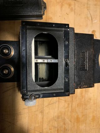 Rare Goltz & Breutmann Mentor Stereo Reflex camera Engraved 110 mm Zeiss Lenses 9