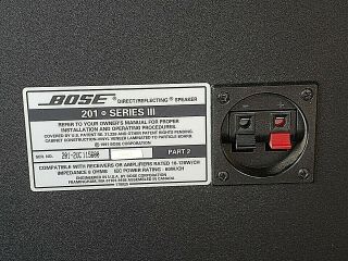 Pair (2) Vintage 1991 Bose 201 Series III Direct/Reflecting Speakers Black 4