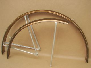 Vintage Nos Schwinn Bicycle Sierra Brown W/ Gold Stripes Front & Rear Fenders 9