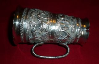 Very Decorative Early 20th Century Indian Silver Double Ended Spirit Measure