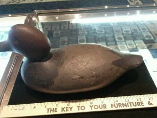CHESAPEAKE? Duck Decoy With Glass Eyes Lead Weight STAMPED 5050 8