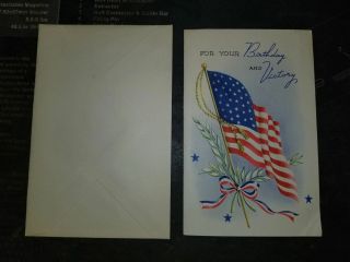 Wwii Us Homefront Victory Birthday Card With Savings Bond Book Attached