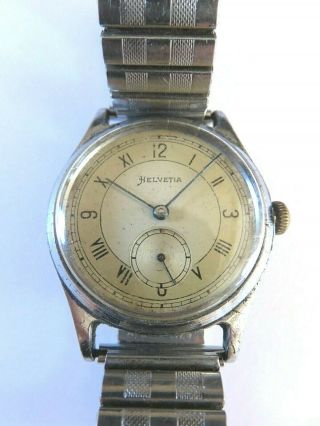 German Wwii Vintage Helvetia Military Gents Wrist Watch D1352969h