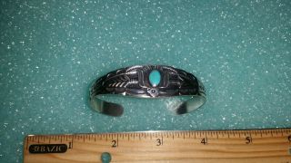 Vintage Maisels Sterling Silver Turquoise Cuff Bracelet 1940 