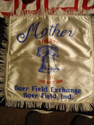 Vintage 1940s Wwii Mother Liberty Baer Field Ind Fringed Pillow Sham Cover