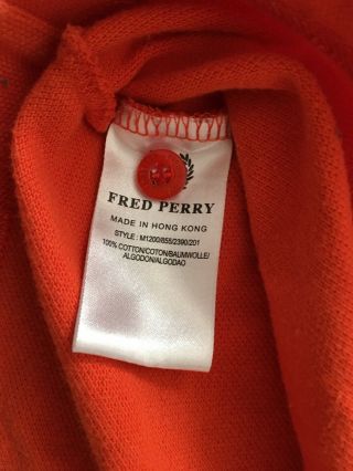 VTG Fred Perry Twin Tipped Polo,  Orange W/ Dark Blue Trim,  Men’s XL,  FreeShipping 7