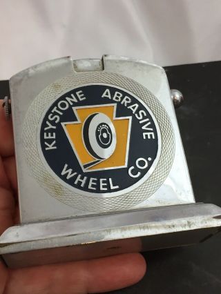 Vintage Kaschie Table Lighter Colorful Advertising For Keystone Abrasive Wheel
