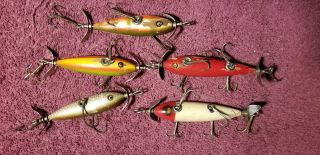 Old Vintage Wooden Minnows,  Pflueger Sheakspeare Southbend Lures