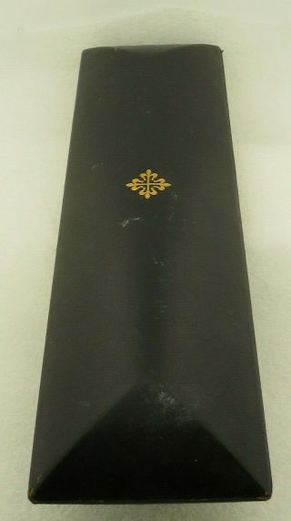 Vintage Embossed Patek Philippe Black Leather Watch Case.