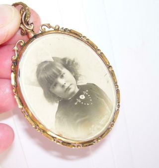 Stunning Large Antique Victorian Solid 9ct Gold Double Photo Locket Pendant 13g