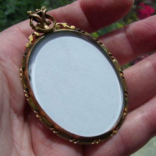 Stunning Large Antique Victorian Solid 9ct Gold Double Photo Locket Pendant 13G 4