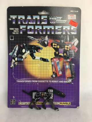 1984 Transformers G1 Ravage Complete With Weapons & Card Back Vintage P16