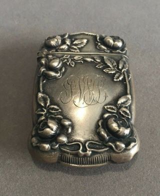 C.  1900 Mermod & Jaccards Sterling Silver Vintage Match Stick Case